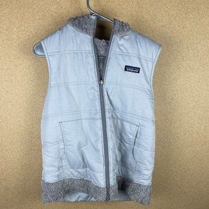 Patagonia Reverse Sherpa Lined Puffer Vest in Blue - M